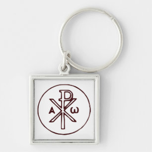 The Chi-Rho Christogram symbol  Keychain