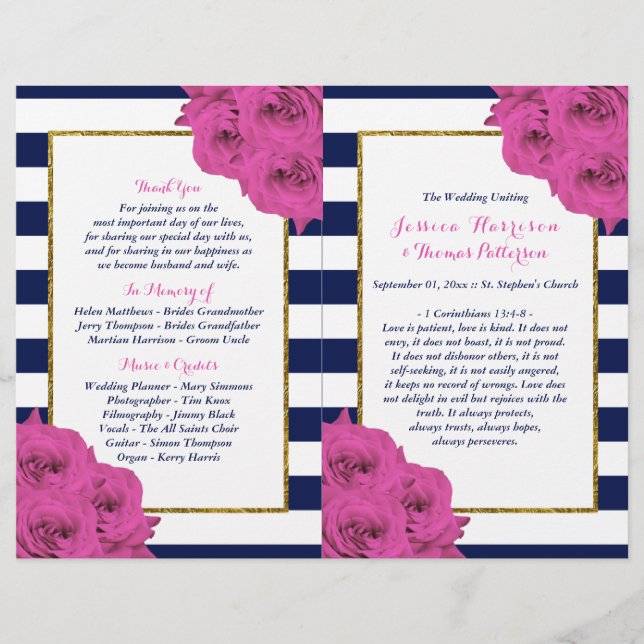 The Chic Modern Luxe Wedding Collection Pink Roses (Front)