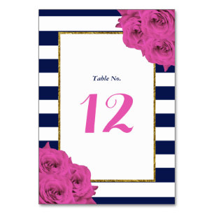 The Chic Modern Luxe Wedding Collection Pink Roses Table Number