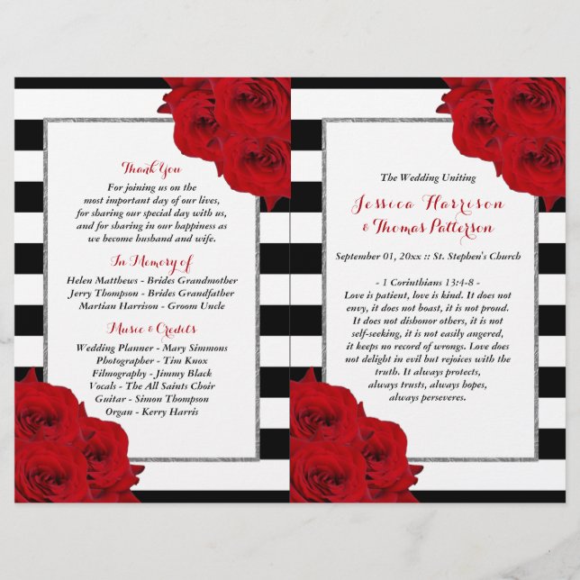 The Chic Modern Luxe Wedding Collection- Red Roses (Front)