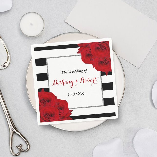 The Chic Modern Luxe Wedding Collection- Red Roses Napkin (Creator Uploaded)