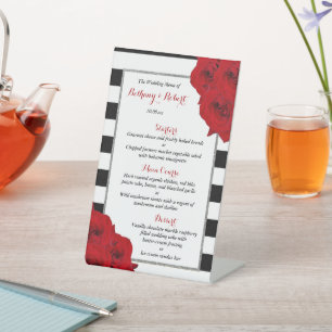 The Chic Modern Luxe Wedding Collection- Red Roses Pedestal Sign