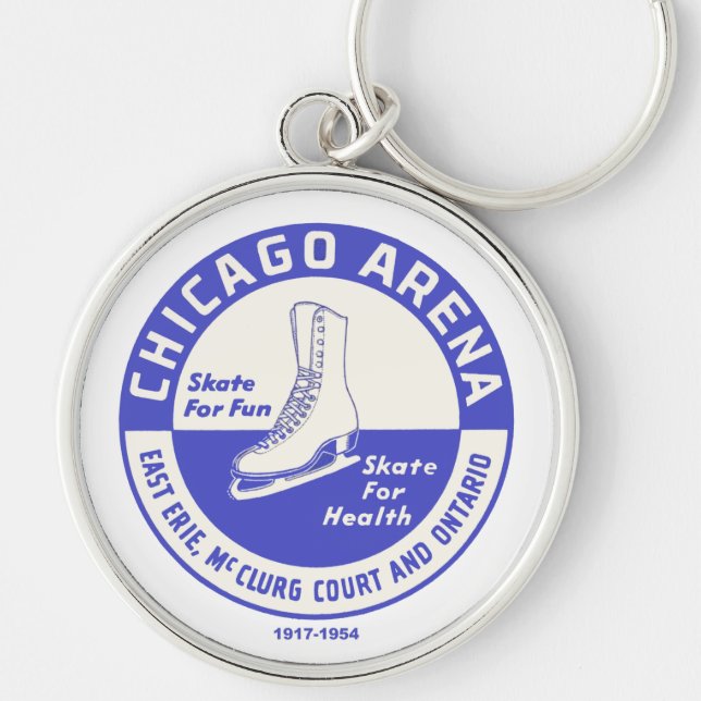 The Chicago Arena Company Ice Skating Rink Keychain (Front)