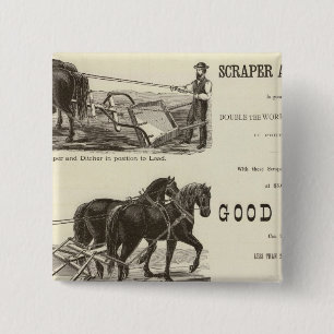The Chicago Scraper and Ditcher 2 Inch Square Button