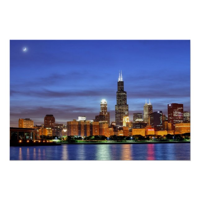 The Chicago skyline from the Adler Planetarium Poster (Front)