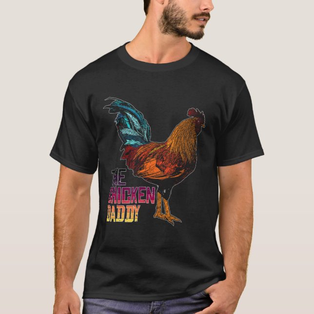 The Chicken Daddy Retro Colour Chicken Poultry Ani T-Shirt (Front)