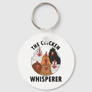 The Chicken Whisperer Funny Chickens Farming Retro Keychain