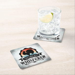 The Chicken Whisperer Funny Square Paper Coaster