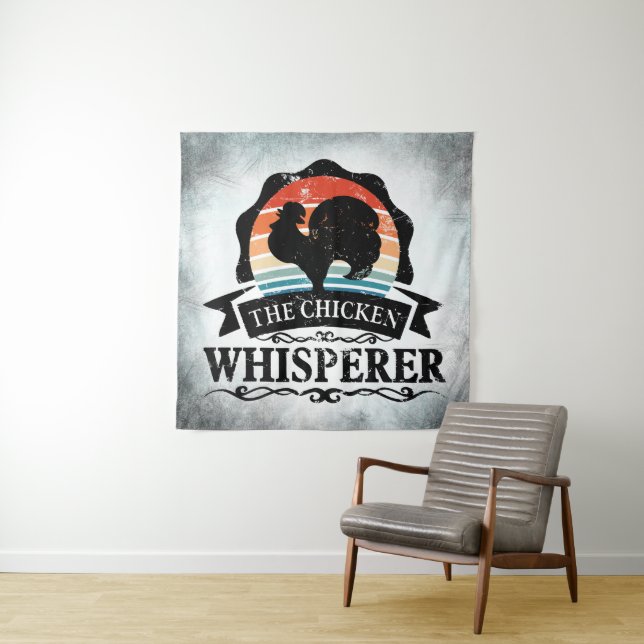 The Chicken Whisperer Funny Tapestry (In Situ)