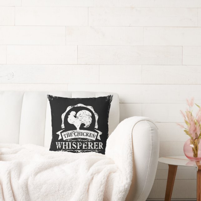 The Chicken Whisperer Funny Throw Pillow (Couch)