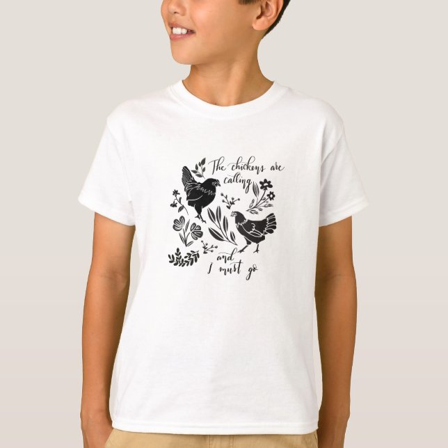 The Chickens Are Calling Kids' Basic T-Shirt (Front)