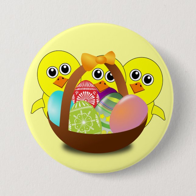 The Chicks Easter Basket - 3 Inch Round Button (Front)
