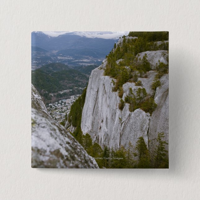 The "Chief" Arial View in Squamish 2 Inch Square Button (Front)
