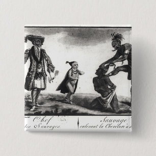 The Chief of the Savages Scalping his Enemy 2 Inch Square Button