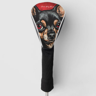 The Chihuahua Dog, Red and Black 001 - Ulises Dall Golf Head Cover