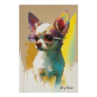 The Chihuahua Dog With Sunglasses - Composition005 Poster