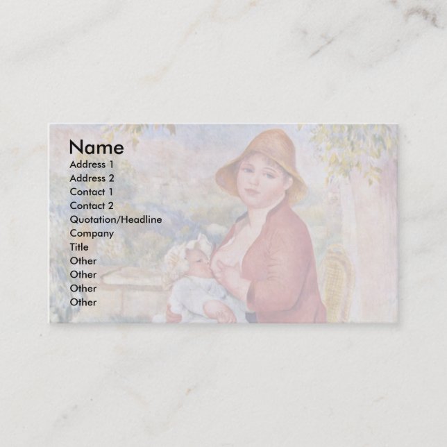 The Child At The Breast (Maternity), Business Card (Front)