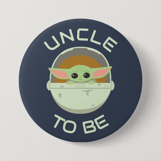 The Child Cute Bassinet Artwork | Uncle To Be 3 Inch Round Button (Front)