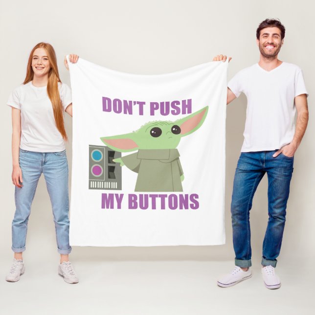 The Child | Don't Push My Buttons Fleece Blanket (In Situ)