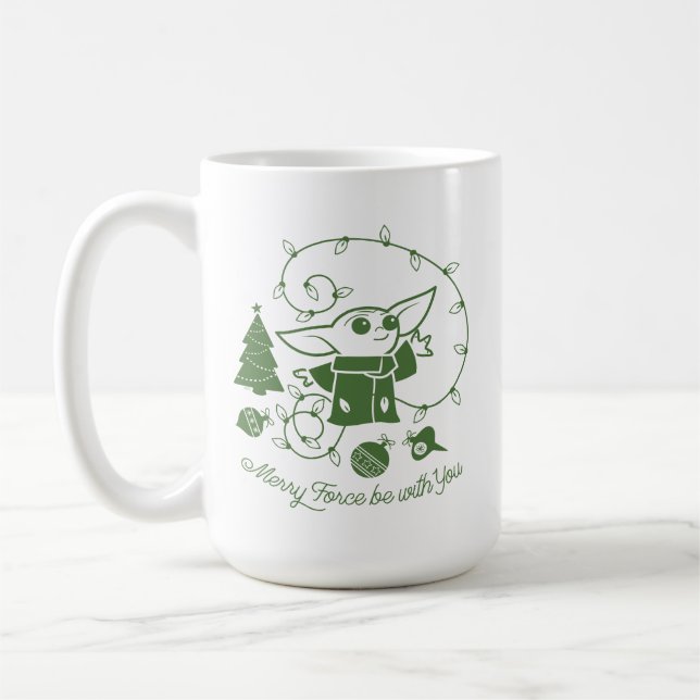 The Child | Merry Force be with You - Green Coffee Mug (Left)
