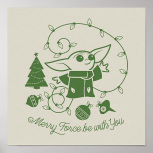 The Child   Merry Force be with You - Green Poster