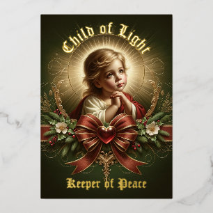 The Child Who Blesses Foil Holiday Card