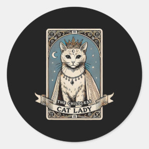 The Childless Cat Ladies Tarot Card  Classic Round Sticker