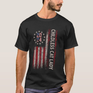 The Childless Cat Lady 2024 For President US Flag T-Shirt