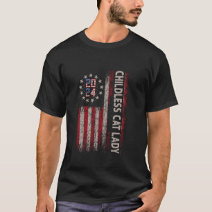 The Childless Cat Lady 2024 For President US Flag T-Shirt