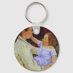 The Child's Caress. c. 1890, Mary Cassatt Keychain