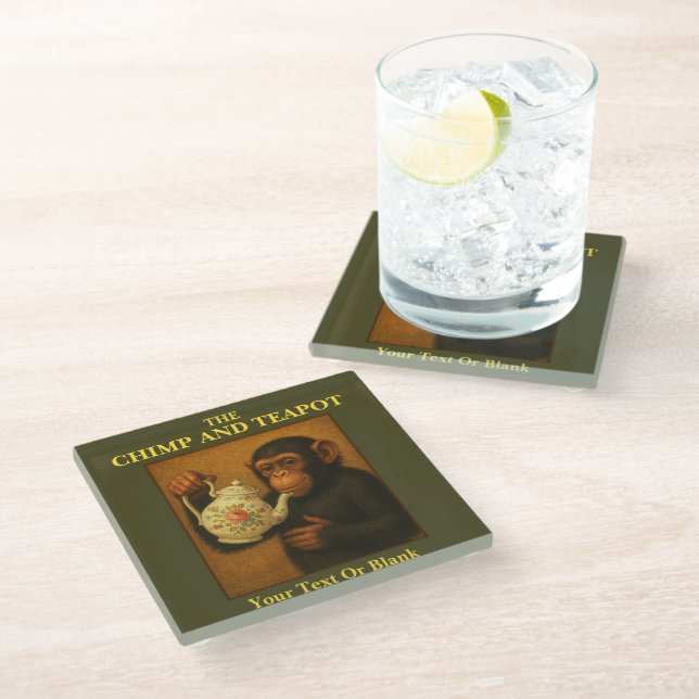 The Chimp And Teapot Pub Glass Coaster (Angled)