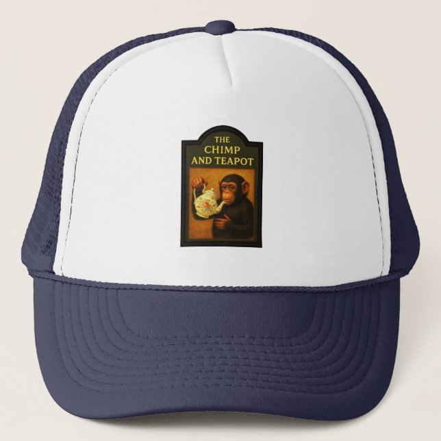 The Chimp And Teapot Pub Trucker Hat (Front)