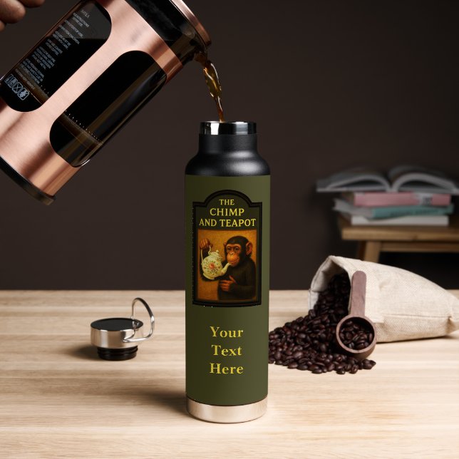 The Chimp And Teapot Pub Water Bottle (Coffee (Rotated))