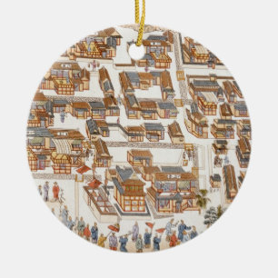 The Chinese Factory in the Street of Teng-chan at Ceramic Ornament