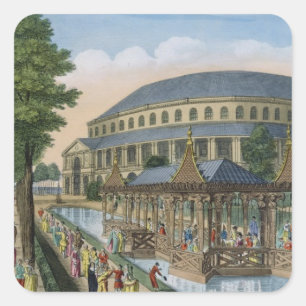 The Chinese House, the Rotunda and the Company in Square Sticker