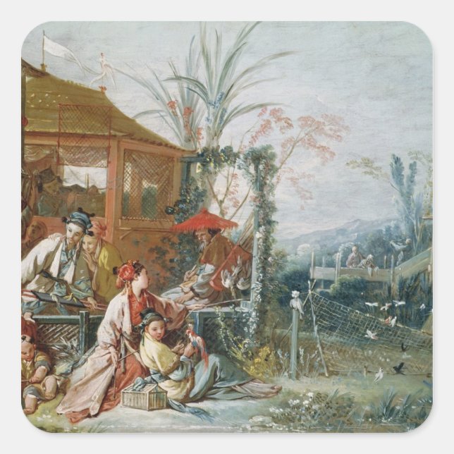 The Chinese Hunt, c.1742 Square Sticker (Front)