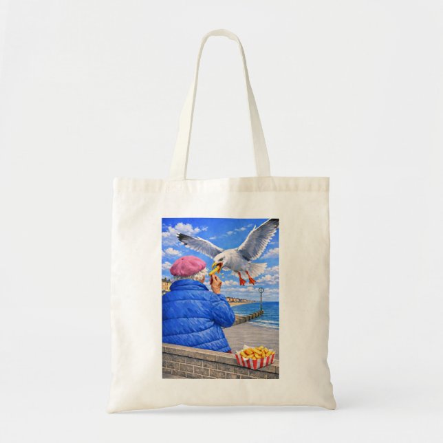 The Chip Thief Seagull Scottish humour funny  Tote Bag (Front)
