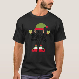 The Chocolate Whiskey Drinking Elf Funny Holiday S T-Shirt