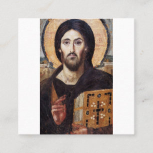 The Christ Pantocrator Of St Catherine’s Monaste Square Business Card