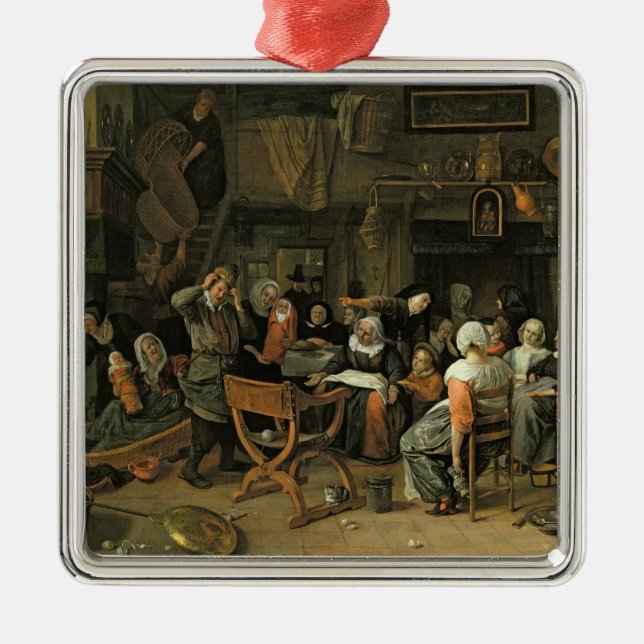 The Christening Feast, 1668 Metal Ornament (Front)