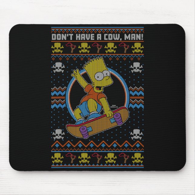 The Christmas Bart Don't Have A Cow Ugly Sweater  Mouse Pad (Front)