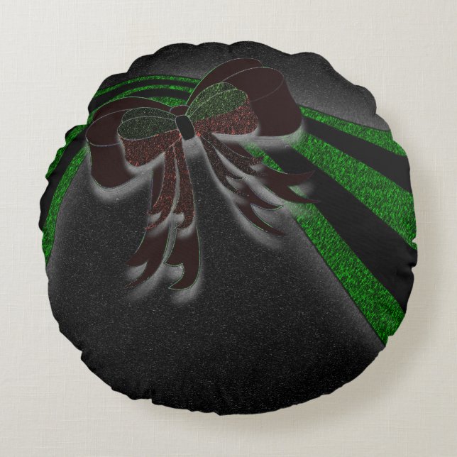 The Christmas Bow - Round Pillow (Front)