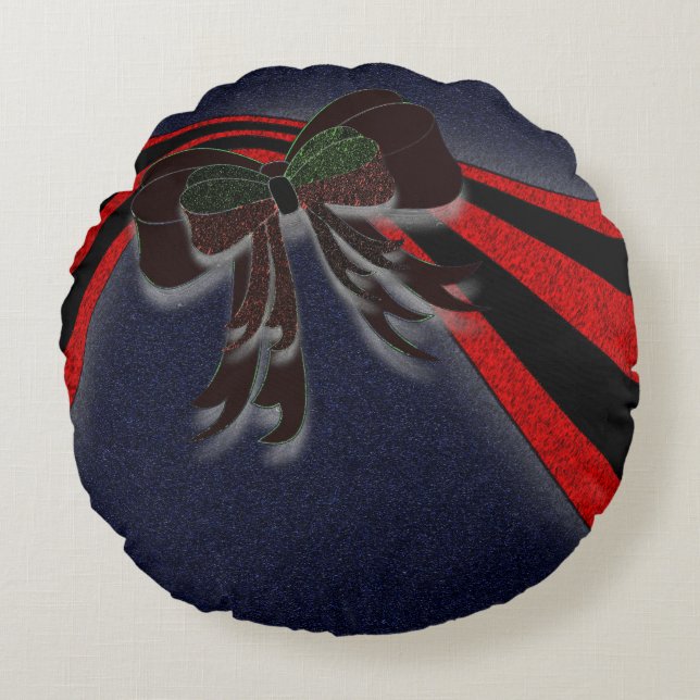 The Christmas Bow - Round Pillow (Front)