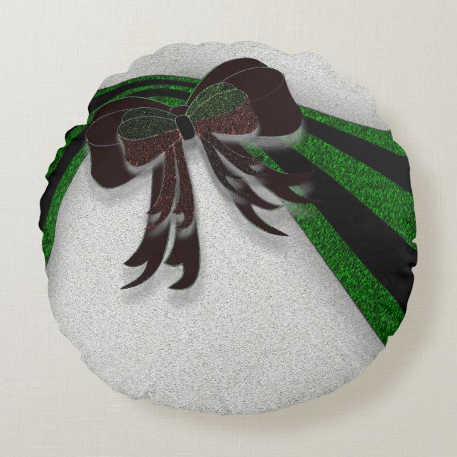The Christmas Bow - Round Pillow (Front)