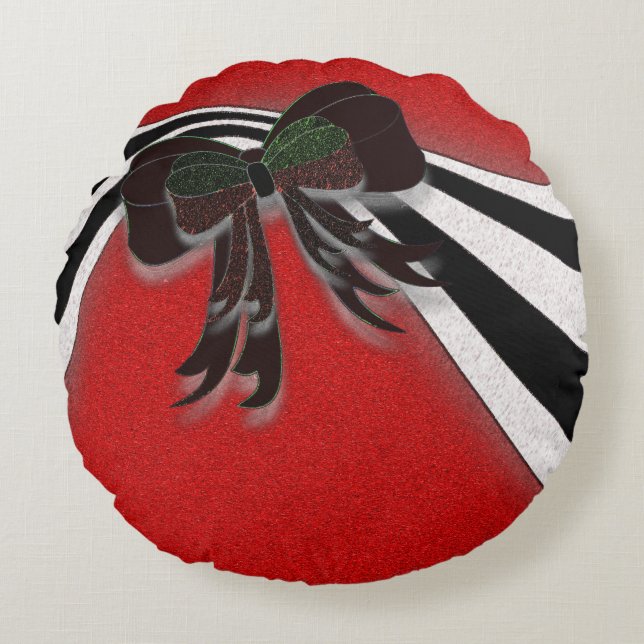 The Christmas Bow - Round Pillow (Front)