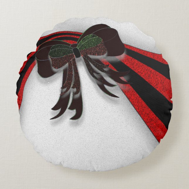 The Christmas Bow - Round Pillow (Front)