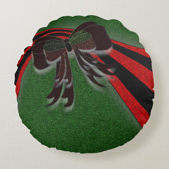 The Christmas Bow - Round Pillow (Front)