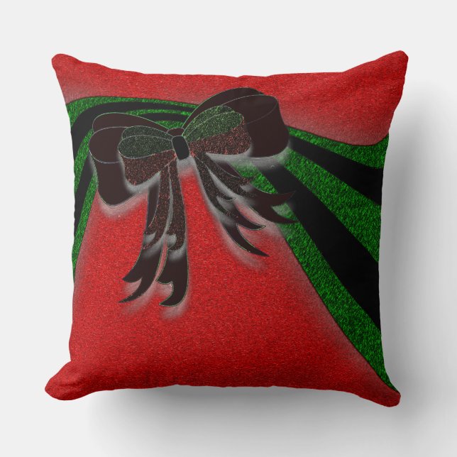 The Christmas Bow - Throw Pillow (Front)
