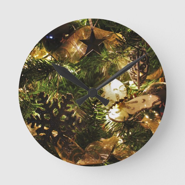 The Christmas Butterfly Round Clock (Front)