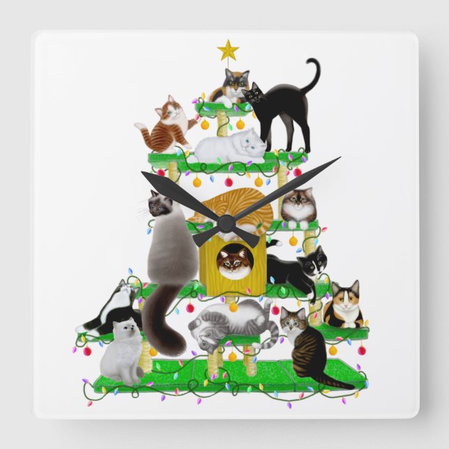 The Christmas Cat Tree Clock (Front)